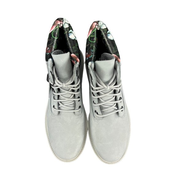 Timberland Women's Heritage 6" Waterproof Medium Grey Floral Boots Sizes 6 - 11 - Picture 7 of 9